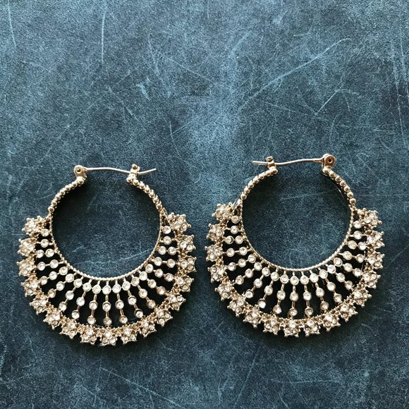 Rhinestone Hoops NEW - Picture 2 of 6